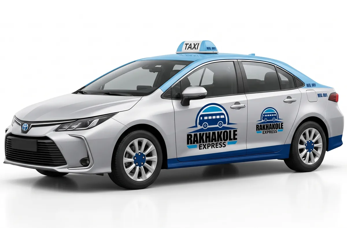 Rakhakole Express branding on a taxi